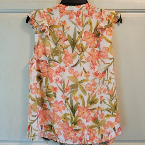 Karl Lagerfeld Floral Print Sleeveless Blouse - Picture 2 of 5